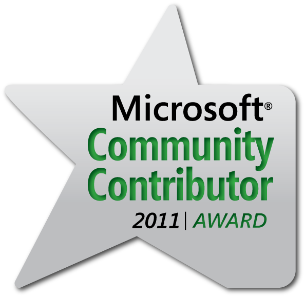 Microsoft Community Contributor Award for 2011