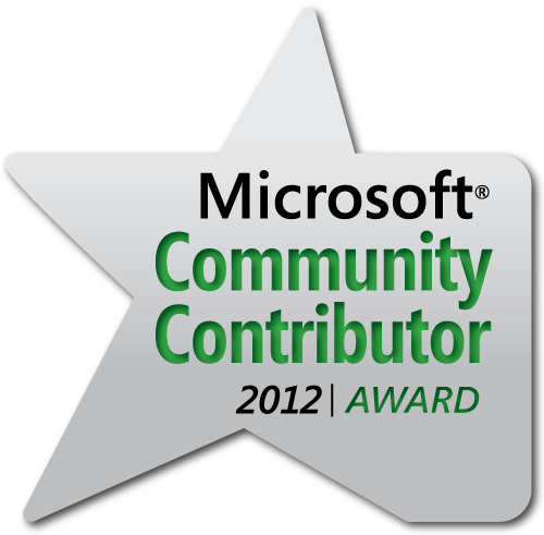 Microsoft Community Contributor Award for 2012